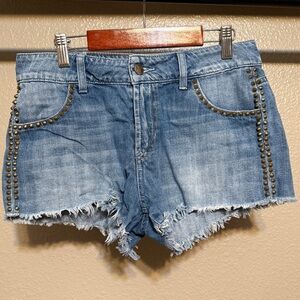 Vintage Guess Studded Frayed Denim Shorts Women’s Size 27